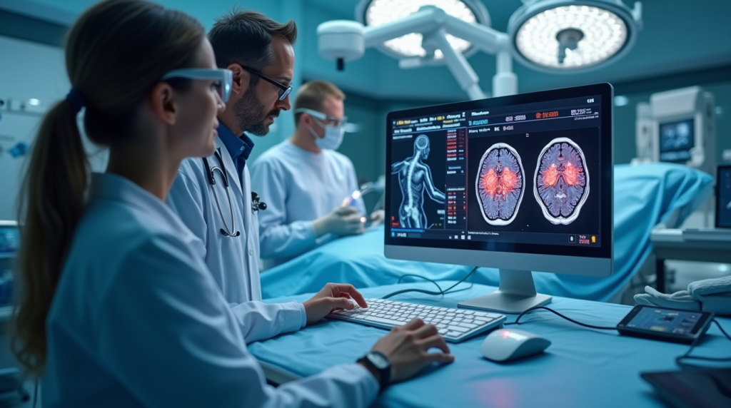 high-resolution_photorealism-_a_diverse_medical_team_doctor_nurse_data_scientist_examines_an_ai-pow_3yaj8fxpl54hi3bu0ydp_0